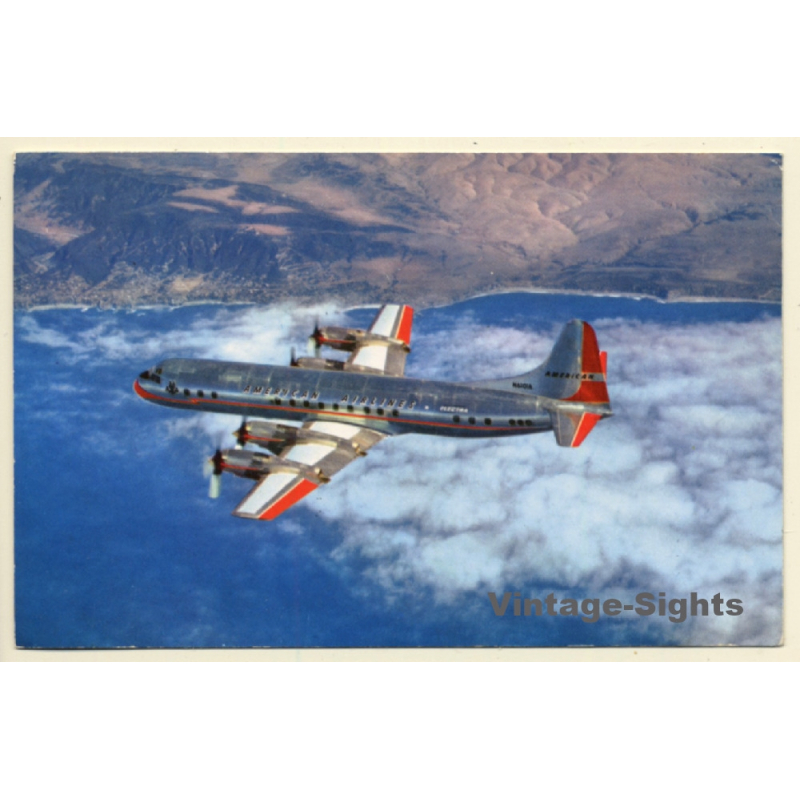 American Airlines: Jet Powered Electra Flagship P-60 / Aviation (Vintage PC ~1950s American Airlines: Jet Powered Electra Flagship P-60 / Aviation (Vintage PC ~1950s