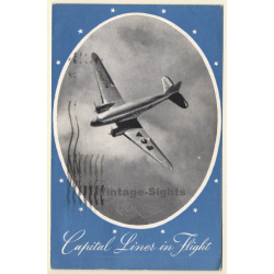 Capital Liner In Flight / Airplane - Aviation (Vintage PC 1948)