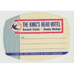 The King's Head Hotel - Barnard Castle - Durham / U.K. (Vintage Luggage Label)