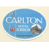 London / UK: Carlton Hotel (Vintage Luggage Label)