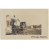 2 Men On Four Wheeled One Horse Carriage (Vintage RPPC ~1910s/1920s)