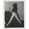 Rear View: Big Butted Nude Leans Against Altar / Legs - Boobs (Vintage Photo B/W 1950s)