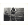 Jerri Bram (1942): Artistic Take Of Pregnant Nude Kneeling Meadow (Vintage Photo ~1970s)