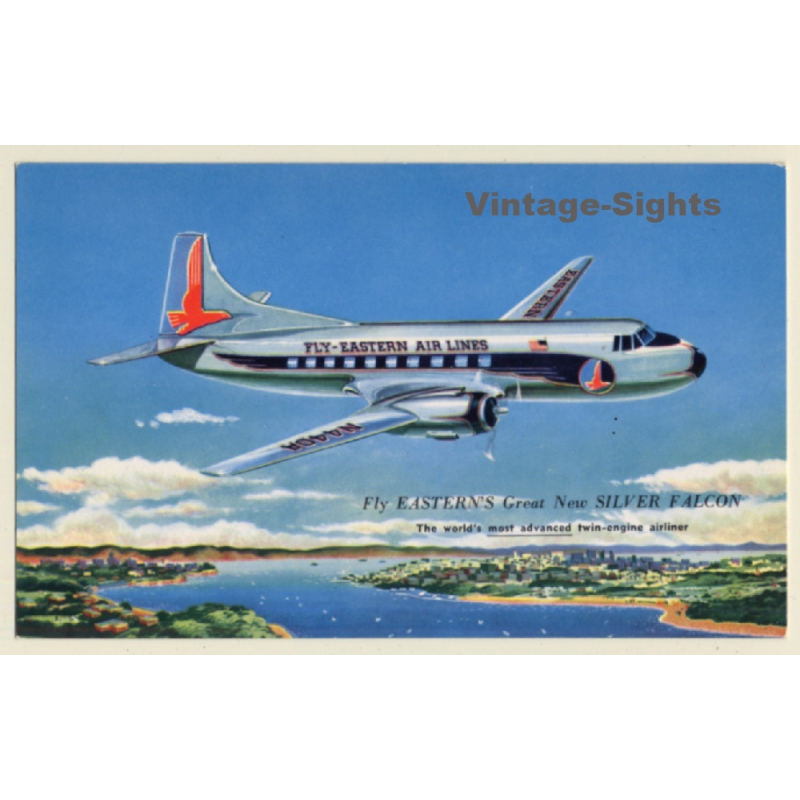 Eastern Air Lines: Great New Silver Falcon / Aviation (Vintage PC ~1950s
