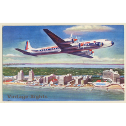 Eastern Air Lines: Golden Falcon DC-7B / Aviation (Vintage PC 1958)