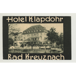 Hotel Klapdohr - Bad Kreuznach / Germany (Vintage Luggage Label)