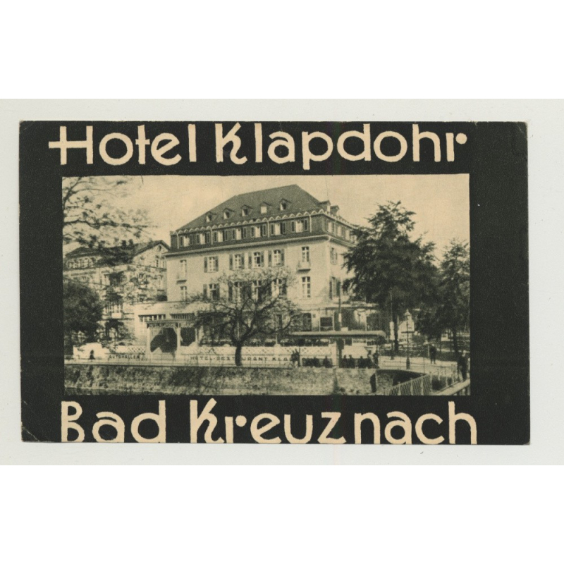 Hotel Klapdohr - Bad Kreuznach / Germany (Vintage Luggage Label)