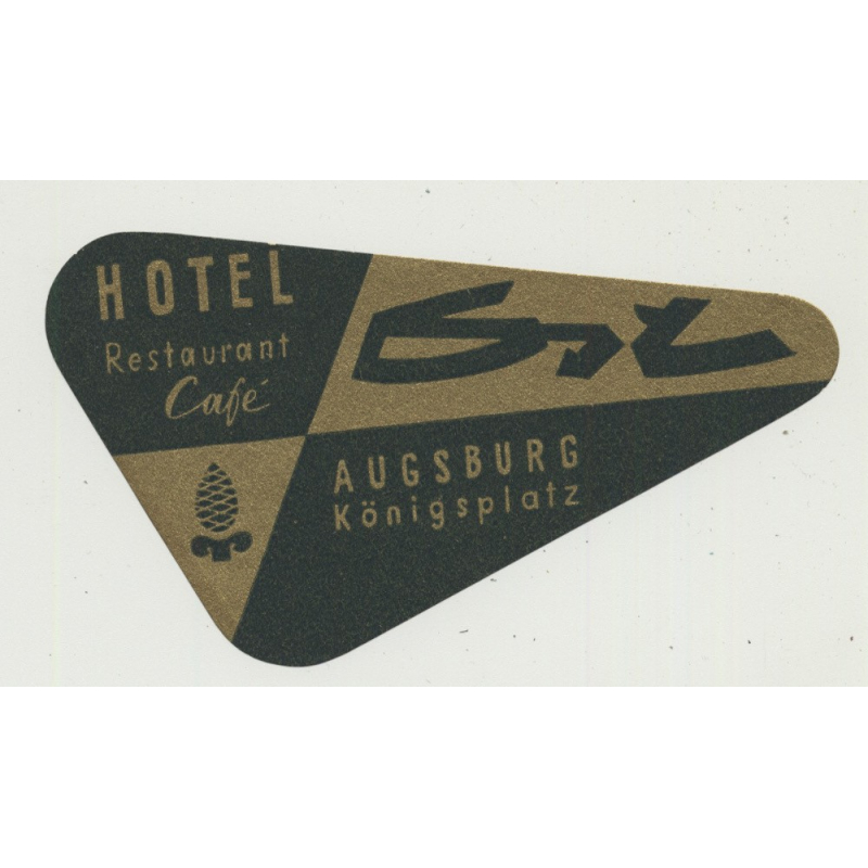 Hotel Restaurant Café Ost - Augsburg (Königsplatz) / Germany (Vintage Luggage Label)