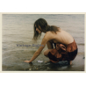 Slim Topless Woman On Seashore / Boobs (Vintage Photo ~1990s)