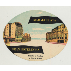 Gran Hotel Dora - Mar Del Plata / Argentina (Vintage Luggage Label)
