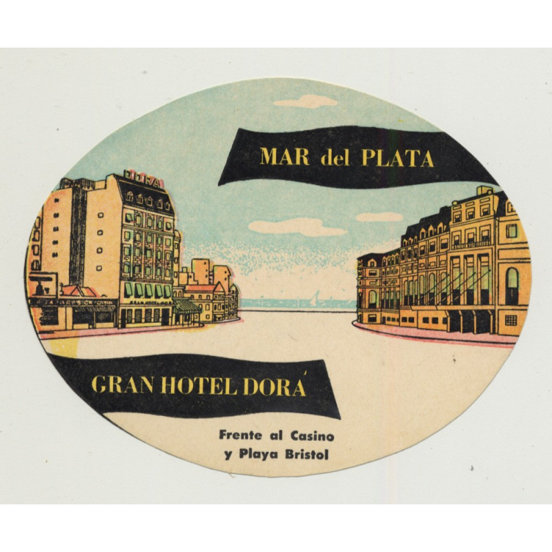 Gran Hotel Dora - Mar Del Plata / Argentina (Vintage Luggage Label)