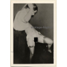 Master Whipping Maid In White Lingerie / Nylons - BDSM (Vintage Photo ~1930s/1940s)