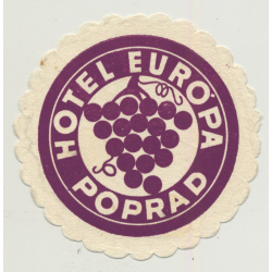 Hotel Europa - Poprad / Slovakia (Vintage Advertisment Coaster / Beermat)