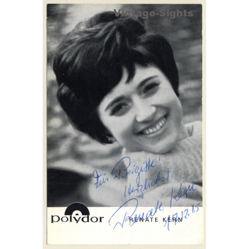 Renate Kern Autograph / Polydor (Vintage Signed PC 1965) Renate Kern Autograph / Polydor (Vintage Signed PC 1965)