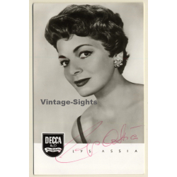 Lys Assia Autogramm / Decca (Vintage Signed PC ~1960s)