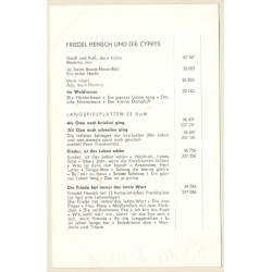 Friedel Hensch Und Die Cyprys Autogramm / Polydor (Vintage Signed PC ~1950s)