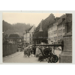 79098 Freiburg: Partial View Over Münstermarkt (Vintage Photo B/W 1958)