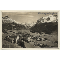 Switzerland: Engelberg Mit Hahnen, Spannörter & Titlis (Vintage RPPC ~1950s)