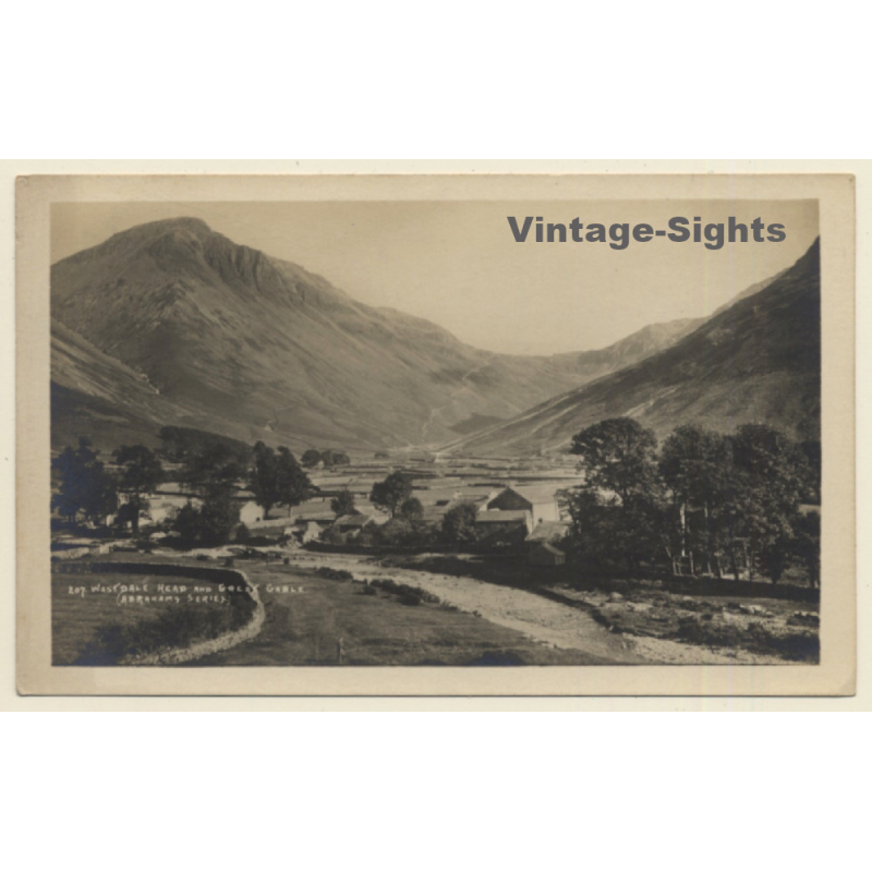 UK: Wasdale Head & Great Gable / Lake District (Vintage RPPC ~1920s)