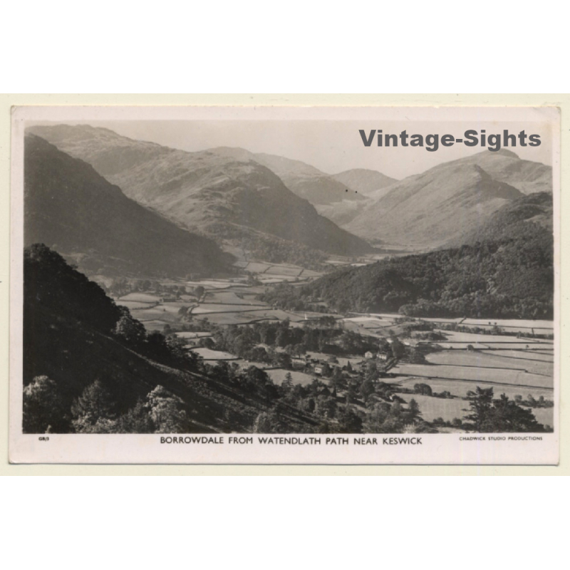 UK: Borrowdale From Watendlath Near Keswick (Vintage RPPC ~1940s/1950s)