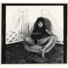 Semi Nude Dark-Skinned Female In Design Tulip Chair*8 (Vintage Contact Sheet Photo 1970s)