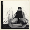 Semi Nude Dark-Skinned Female In Design Tulip Chair*9 (Vintage Contact Sheet Photo 1970s)