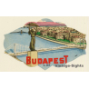 Budapest / Hungary: Liberty Statue (Vintage Luggage Label)