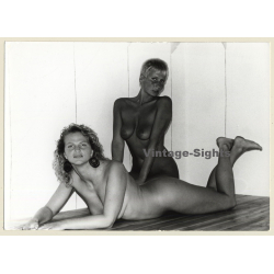 Shorthaired Suntanned Nude & Nude Curlyhead (Vintage Photo GDR 1980s)