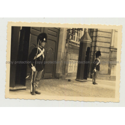 Danish Royal Guards At Work / Copenhagen (Vintage Photo B/W ~1940s/1950s)