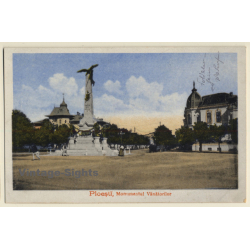Ploesti / Romania: Monumentul Vanatorilor (Vintage PC 1918)