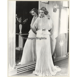 Betty Davis In White Chiffon Silk Long Dress (Press Photo 1980s)