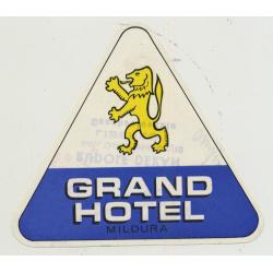 Grand Hotel - Mildura (Victoria) / Australia (Vintage Luggage Label)