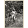 Slim Darkhaired Nude On Forest Edge / Meadow (Vintage Photo GDR ~1980s)