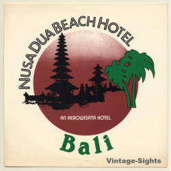 Bali / Indonesia: Nusa Dua Beach Hotel (Vintage Self Adhesive Luggage Label / Sticker)