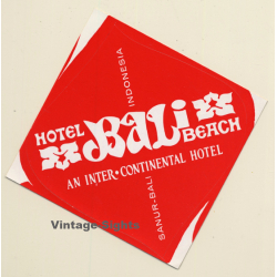 Indonesia: Hotel Bali Beach / Inter Continental (Vintage Self Adhesive Luggage Label /...