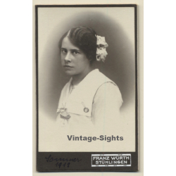 Franz Würth / Stühlingen: Young Woman With Water Wave (Vintage Carte De Visite / CDV 1913)