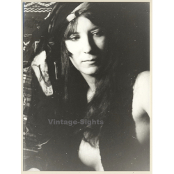 Jerri Bram (1942): Longhaired Hippie Woman Flashing Breast (Vintage Photo 1960s/1970s)