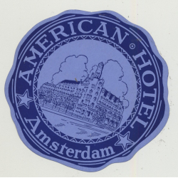 American Hotel - Amsterdam / Netherlands (Vintage Luggage Label)