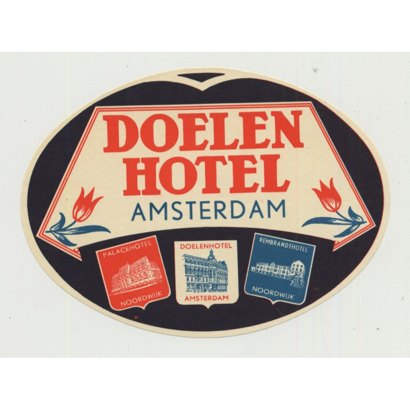 Doelen Hotel - Amsterdam / Netherlands (Vintage Luggage Label)