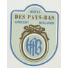 Hotel Das Pays-Bas - Utrecht / Netherlands (Vintage Luggage Label)