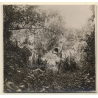 Nude Female Stretching Out In Beautiful Garden (Vintage Gelatin Silver Photo ~1920s/1930s)