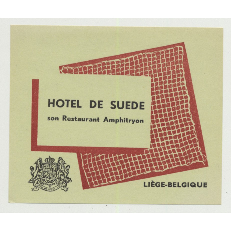Hotel De Suede - Liège / Belgium (Vintage Luggage Label)