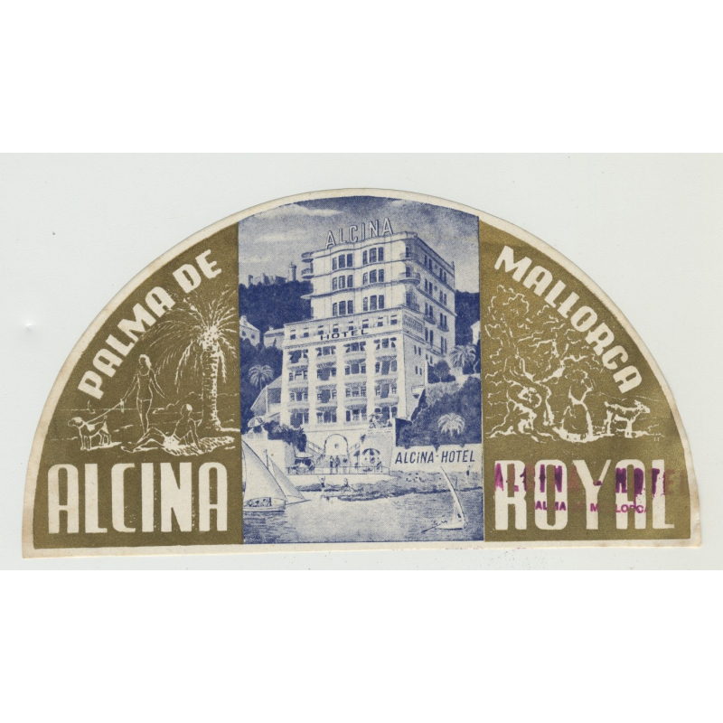Hotel Alcina Royal - Palma de Mallorca / Spain (Vintage Luggage Label)