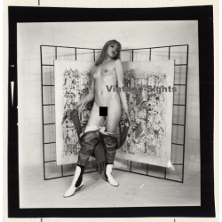 Blonde Semi Nude Undressing Herself*2 (Vintage Contact Sheet Photo 1970s/1980s)