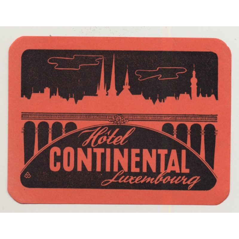 Hotel Continental - Luxembourg (Vintage Luggage Label)