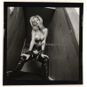 Lascivious Busty Blonde In Lacquer Boots (Vintage Contact Sheet Photo 1970s/1980s)
