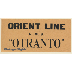 R.M.S. 'Otranto' Orient Shipping Line (Vintage Luggage Label ~1930s/1940s)