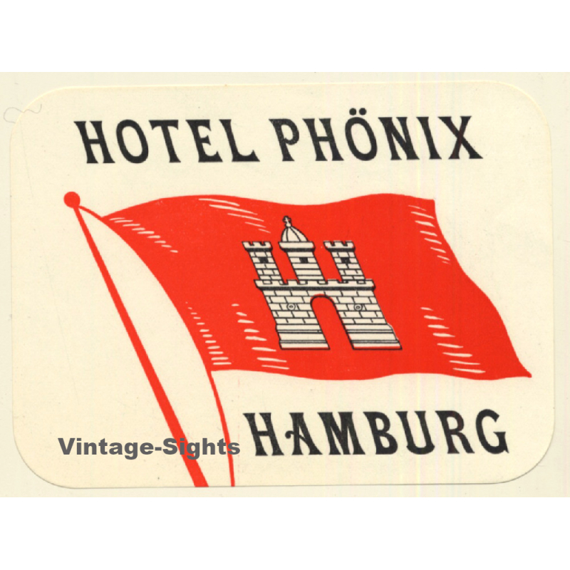 Hamburg / Germany: Hotel Phönix (Vintage Luggage Label)