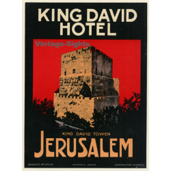 Jerusalem / Israel: King David Hotel (Vintage Luggage Label Richter ~1940s)