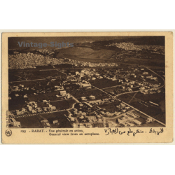 Rabat / Morocco: General View From An Aeroplane (Vintage PC 1936)